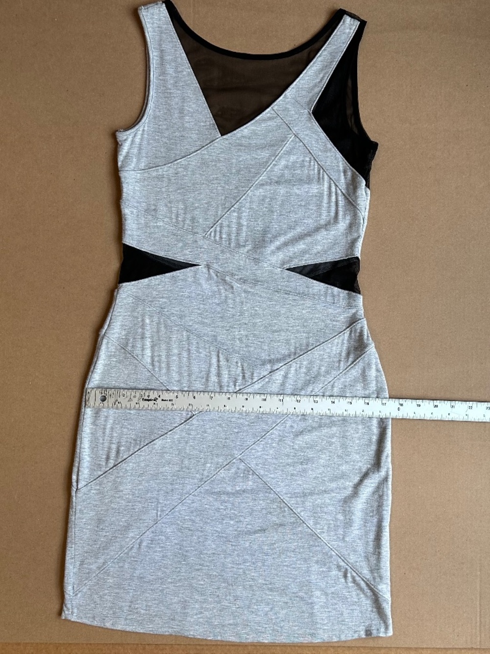 Factory by Erik Hart Grey Mesh Cutout Bodycon Mini Dress Size S - Picture 4 of 7